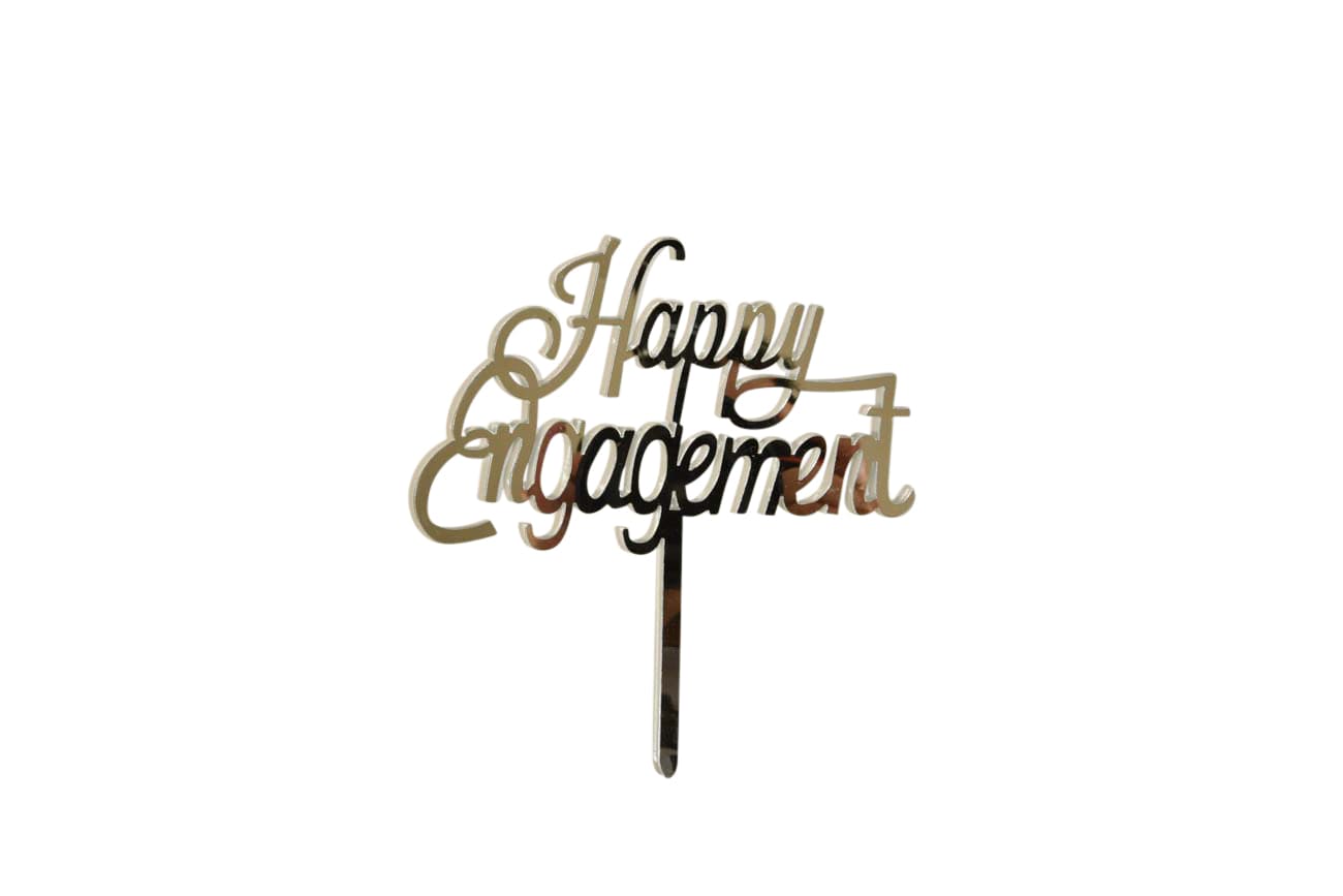 Happy Engagement Plexi Cake Topper - My Store