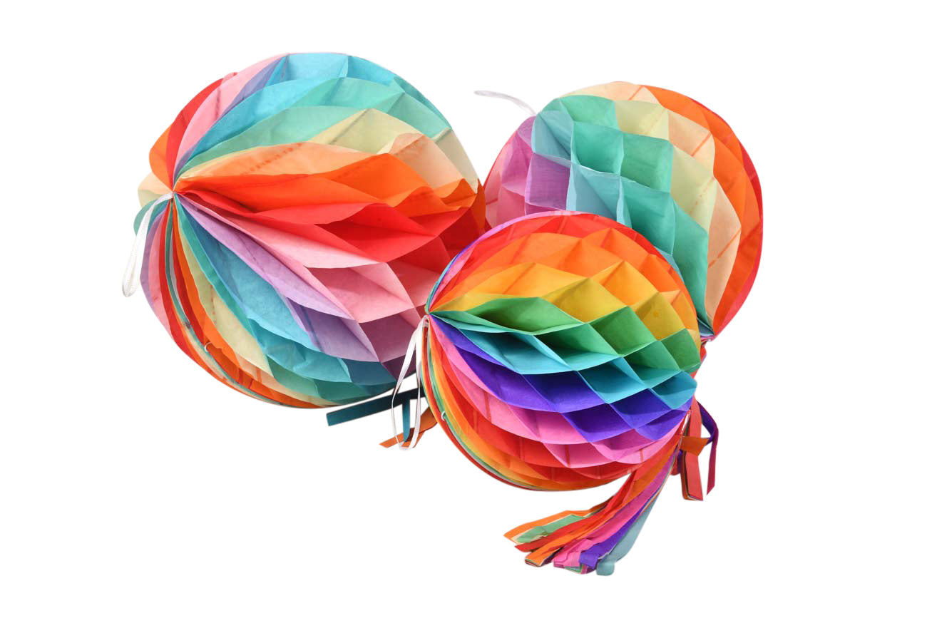 Rainbow Paper Honeycomb Lantern Balls - My Store