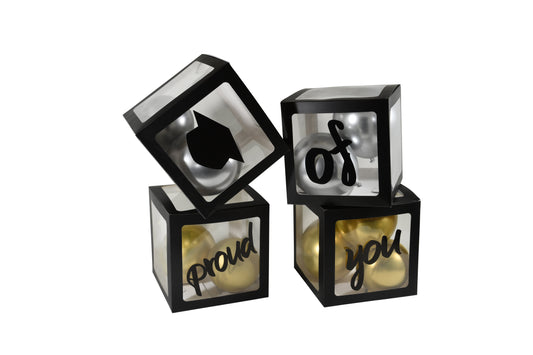 Graduation Black Transparent Boxes