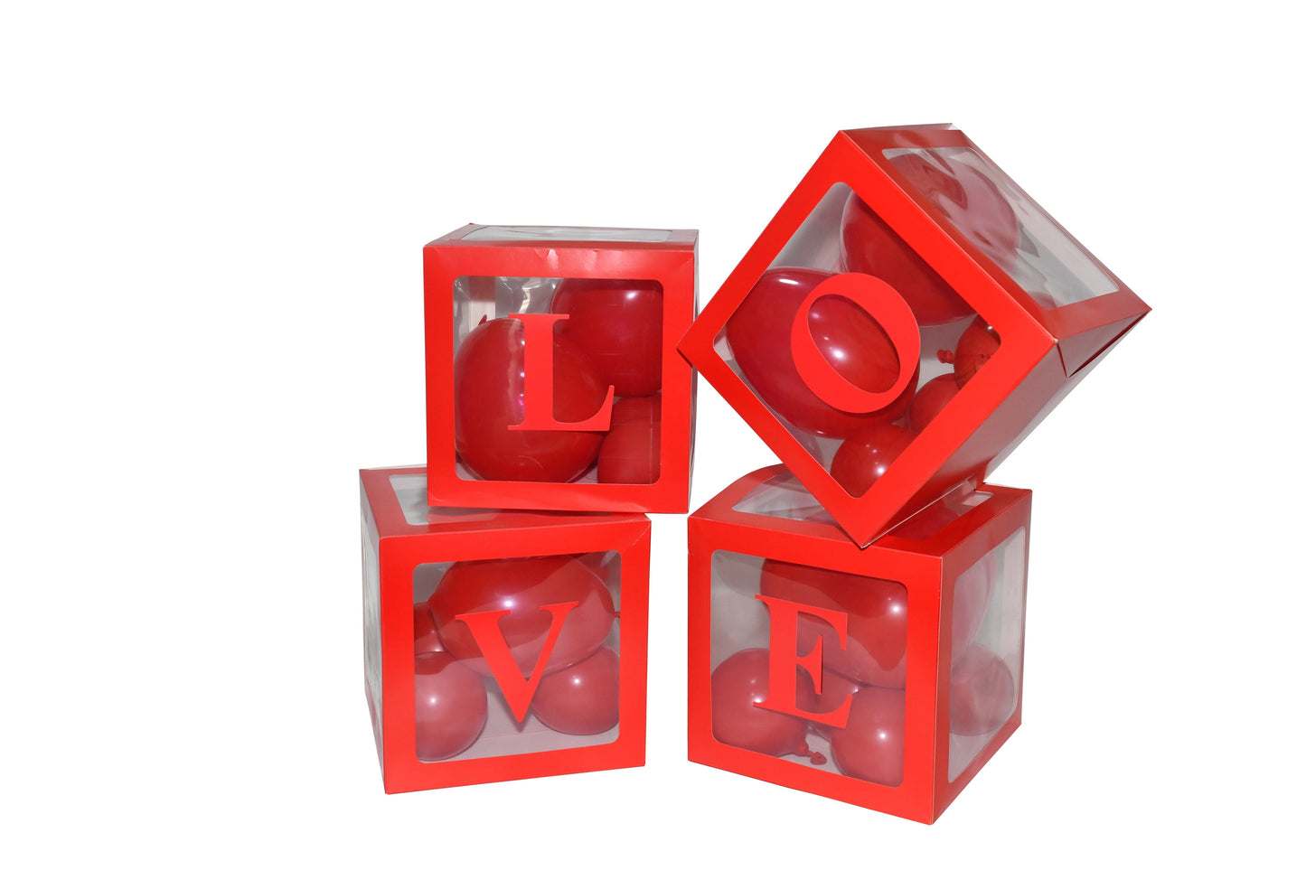 Love Red Transparent Boxes