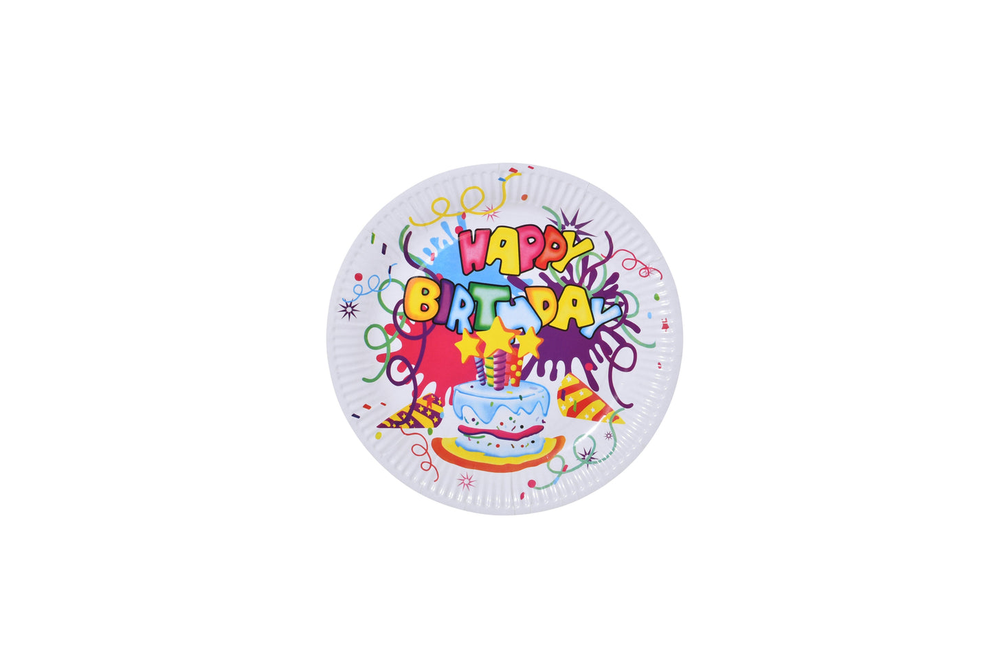 Colorful Happy Birthday White Paper Plate - My Store