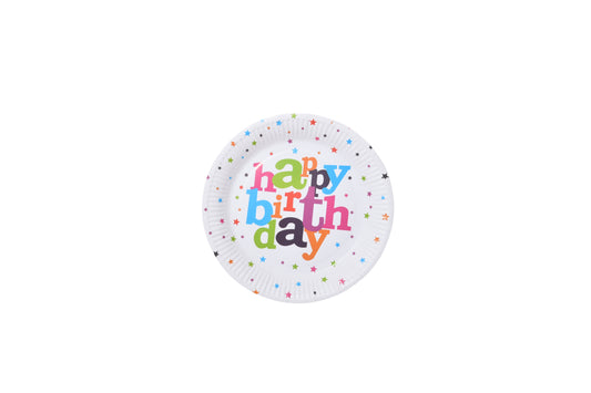 Multi Color Happy Birthday Paper Plate - My Store