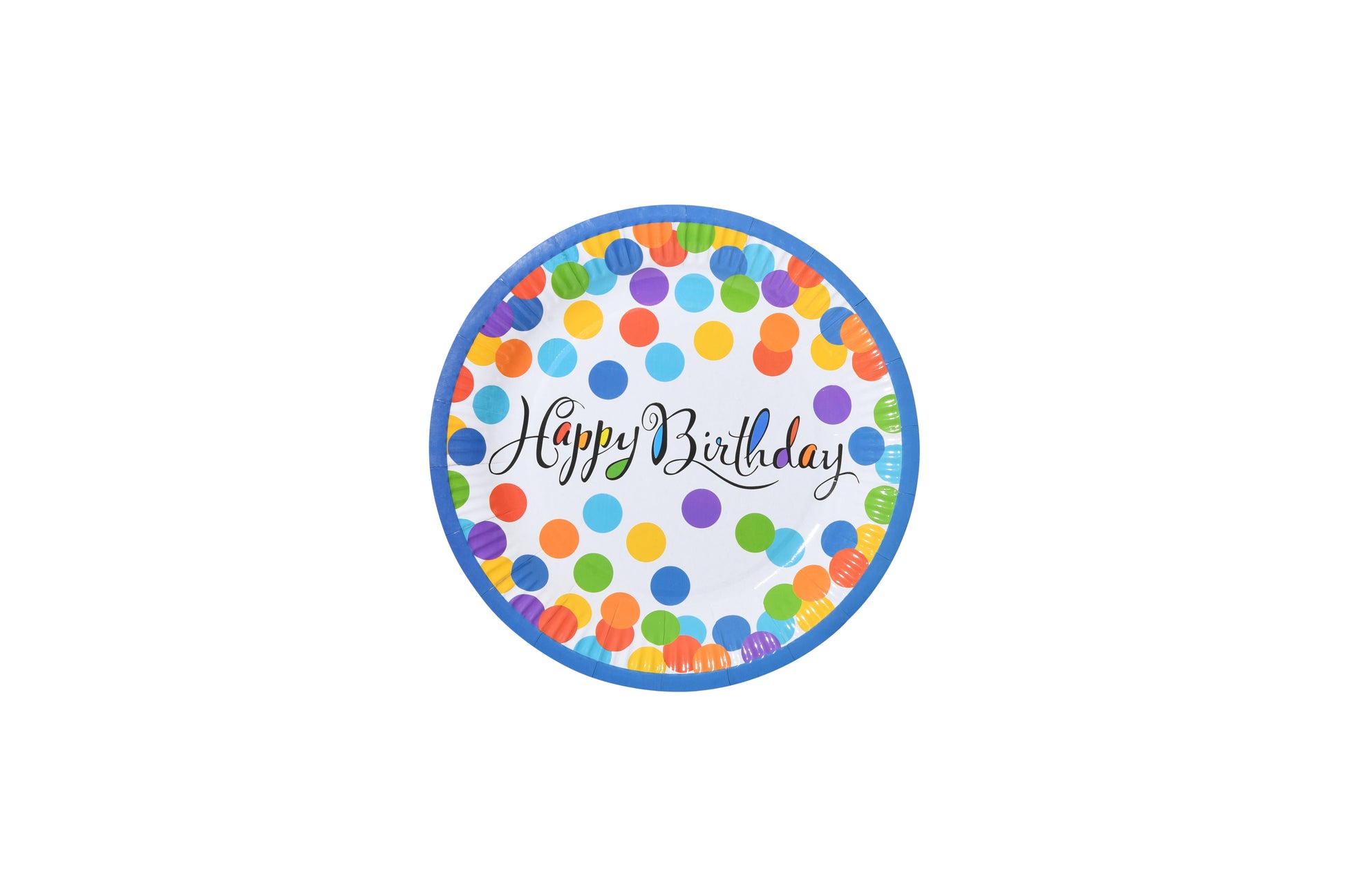 Multi Color Polka Dot Birthday Plate - My Store