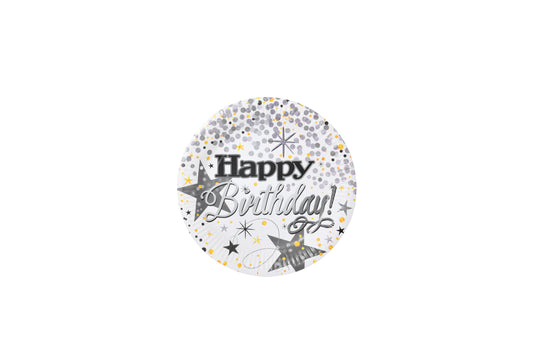 White and Silver Stars Birthday Plates - My Store