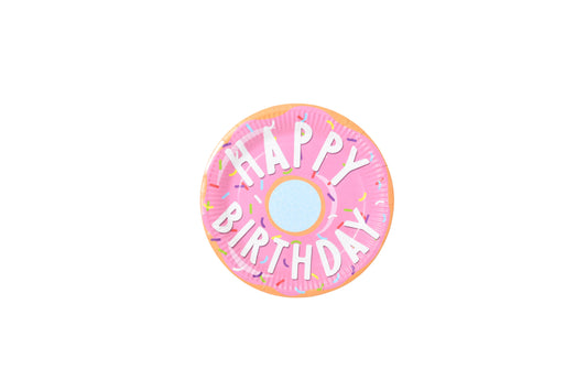 Pink Donut Birthday Paper Plates - My Store