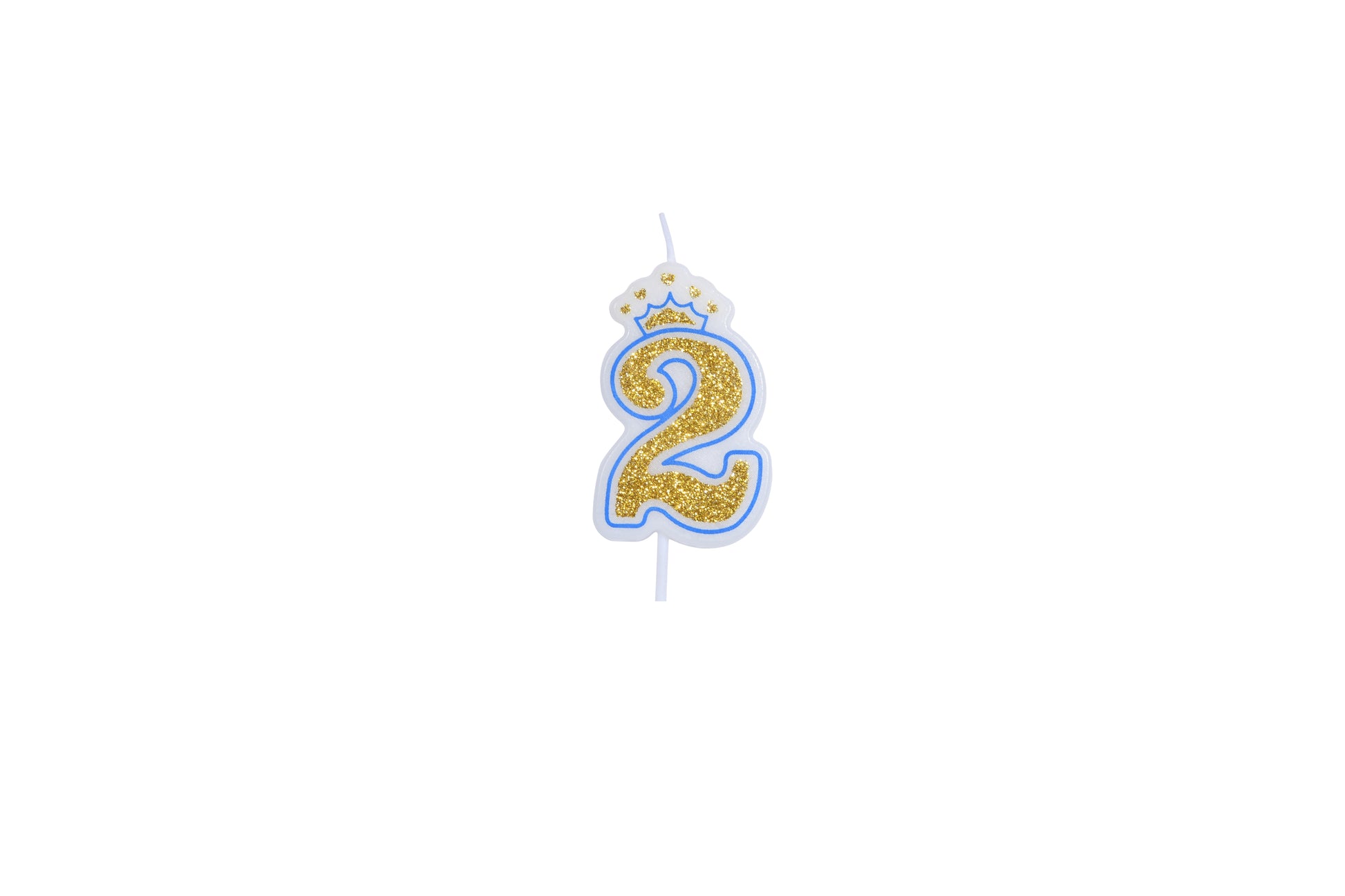 Blue and Gold Crown Number Candles - My Store