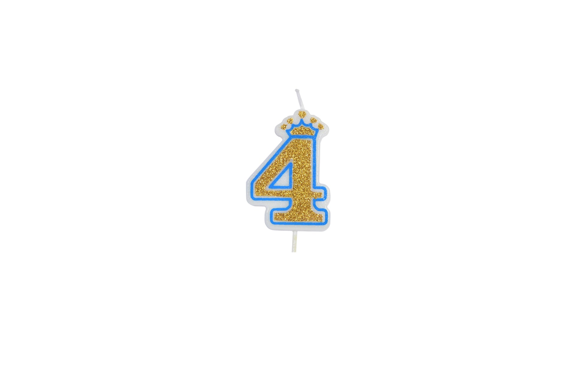 Blue and Gold Crown Number Candles - My Store