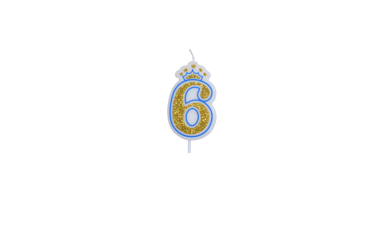 Blue and Gold Crown Number Candles - My Store