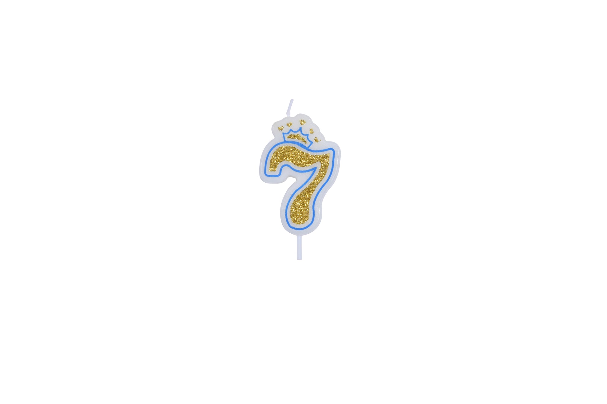 Blue and Gold Crown Number Candles - My Store