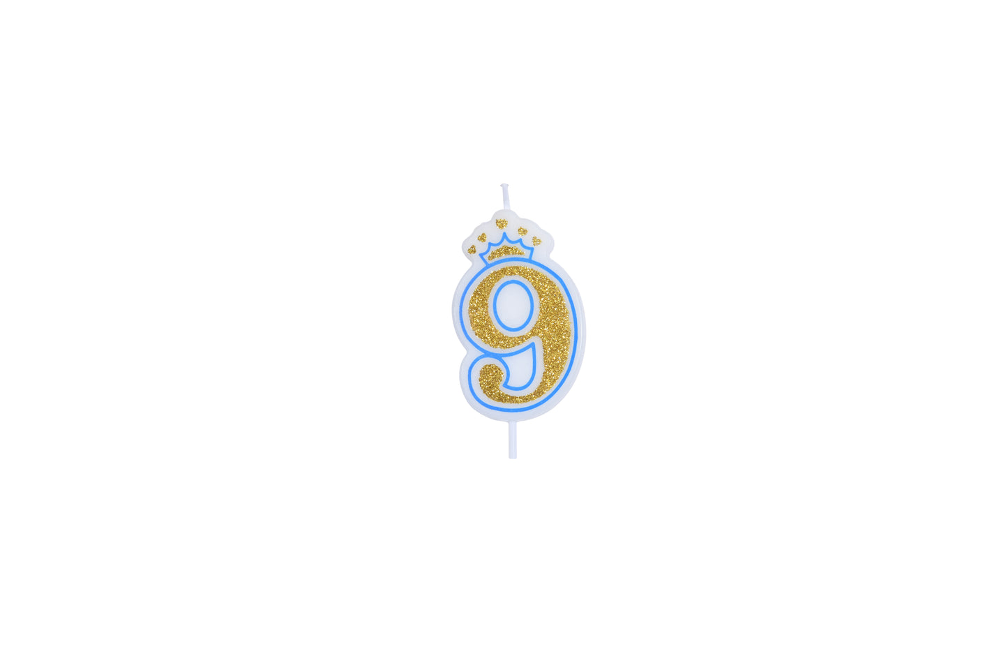 Blue and Gold Crown Number Candles - My Store