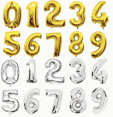 32 Inch Gold Foil Number Balloon