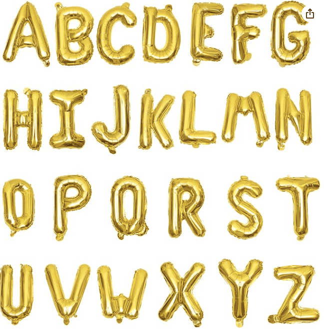 18 Inch  Gold Foil Letter Balloon