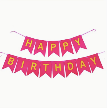 Happy Birthday Party Gold Foil Banner