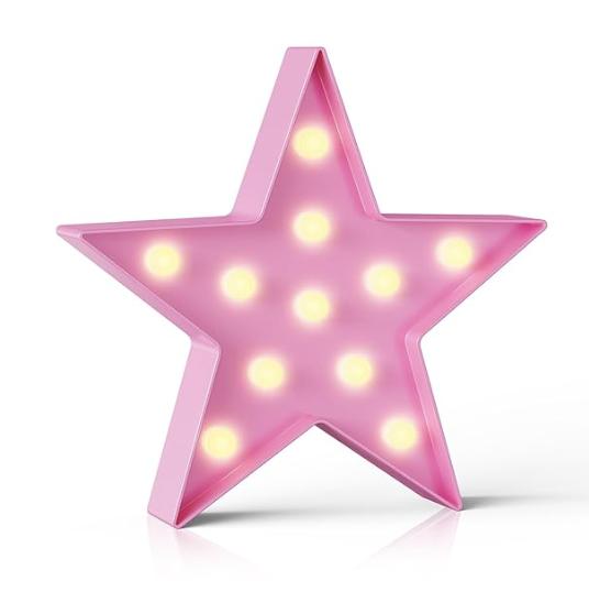 Pink Star Led Light Lamp