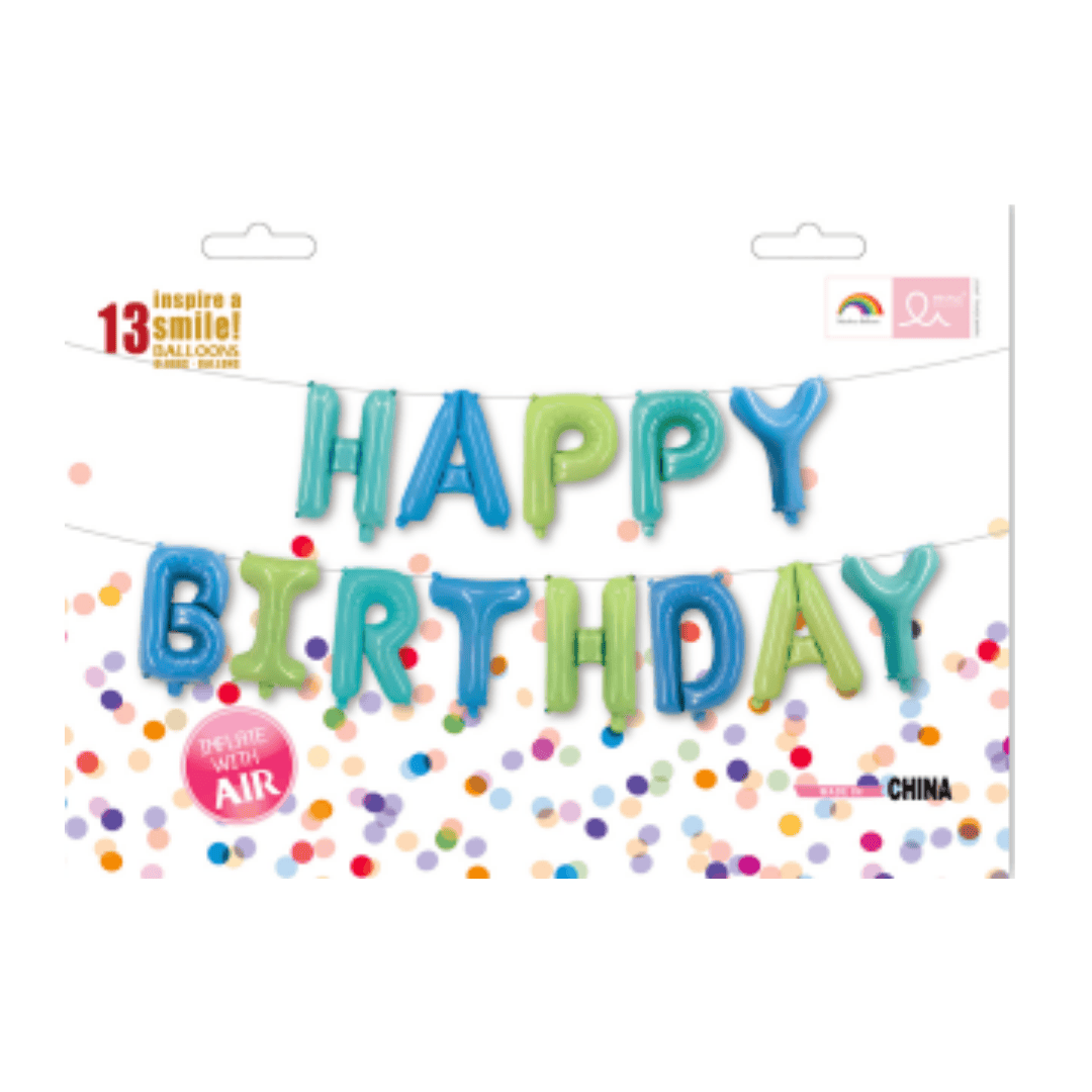 Multi Color Happy Birthday Foil Balloon Set