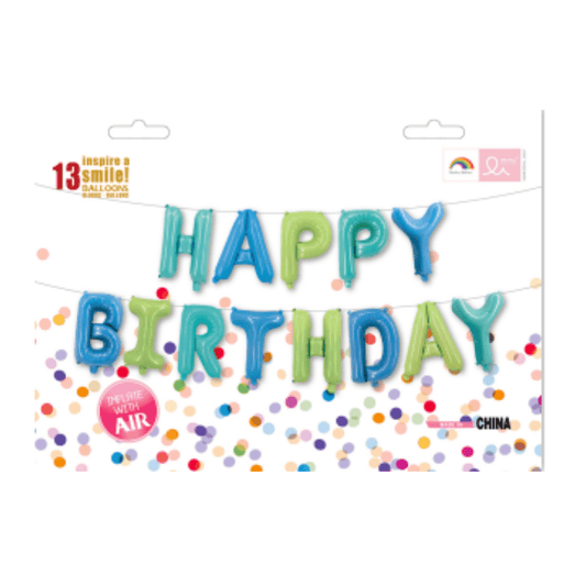 Multi Color Happy Birthday Foil Balloon Set