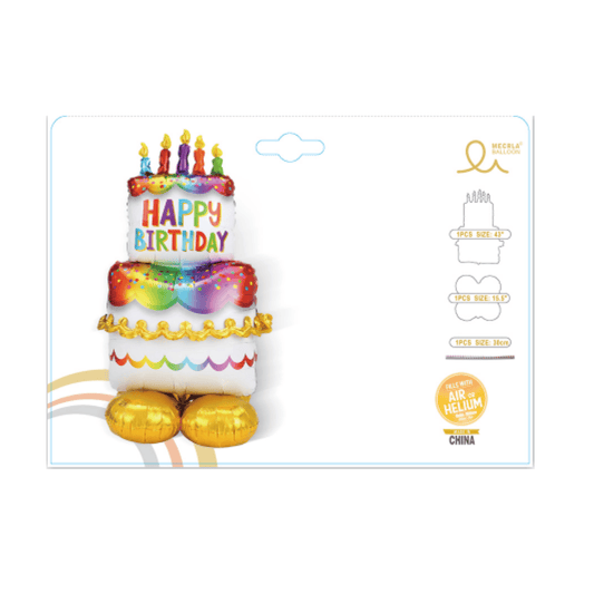 Happy Birthday Cake Foil Balloon Set