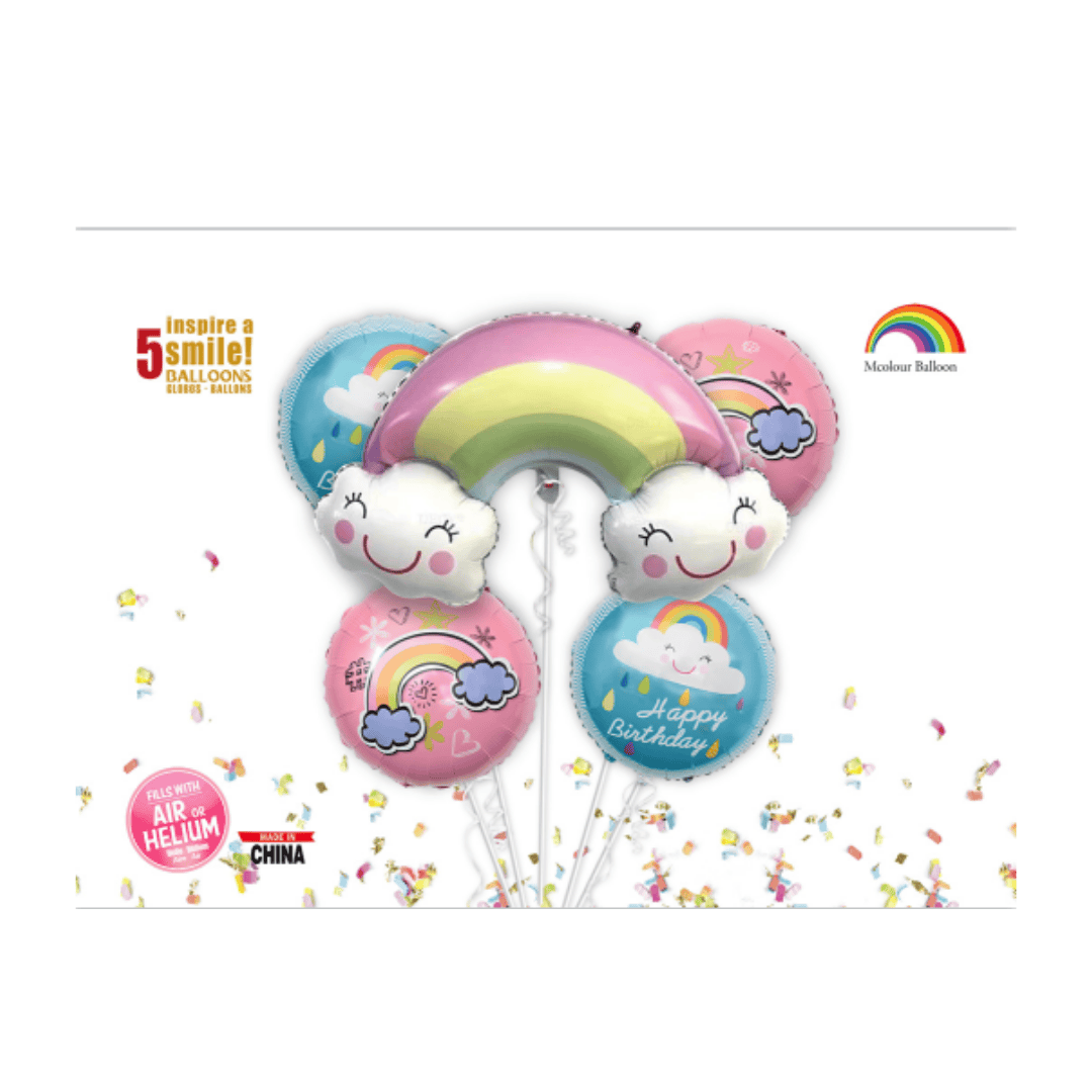 Happy Birthday Rainbow Balloon 5 Piece Set