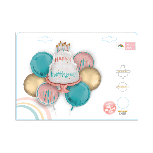 Happy Birthday Cake Balloon 7 piece Set