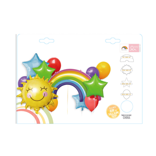 Colorful Rainbow and Sun Balloon Set