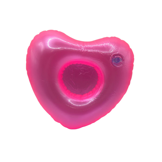 Inflatable Pink Heart Drink Holder Cup Floatie