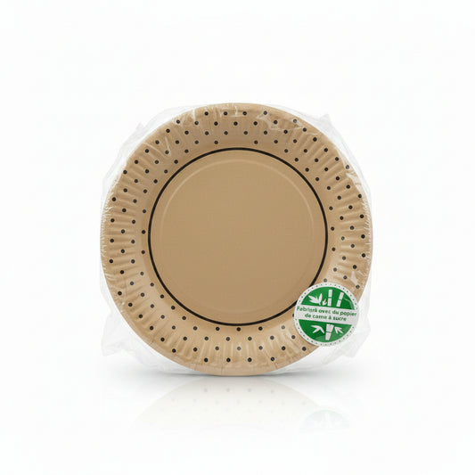 Eco Friendly Dotted 23cm Paper Plates Set of 6