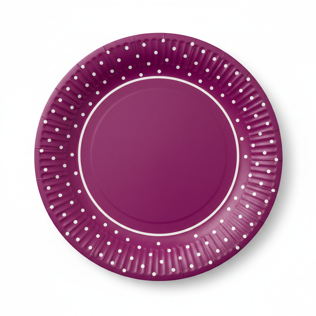 Eco Friendly Dotted 23cm Paper Plates Set of 6