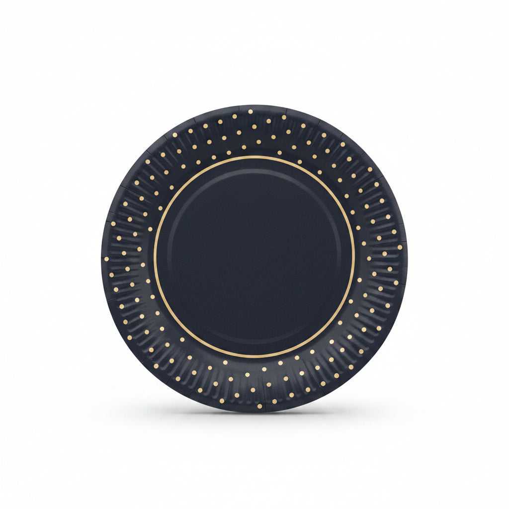 Eco Friendly Dotted 23cm Paper Plates Set of 6