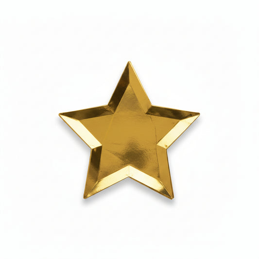 30cm Gold Star Shaped Paper Plates 6 Pieces