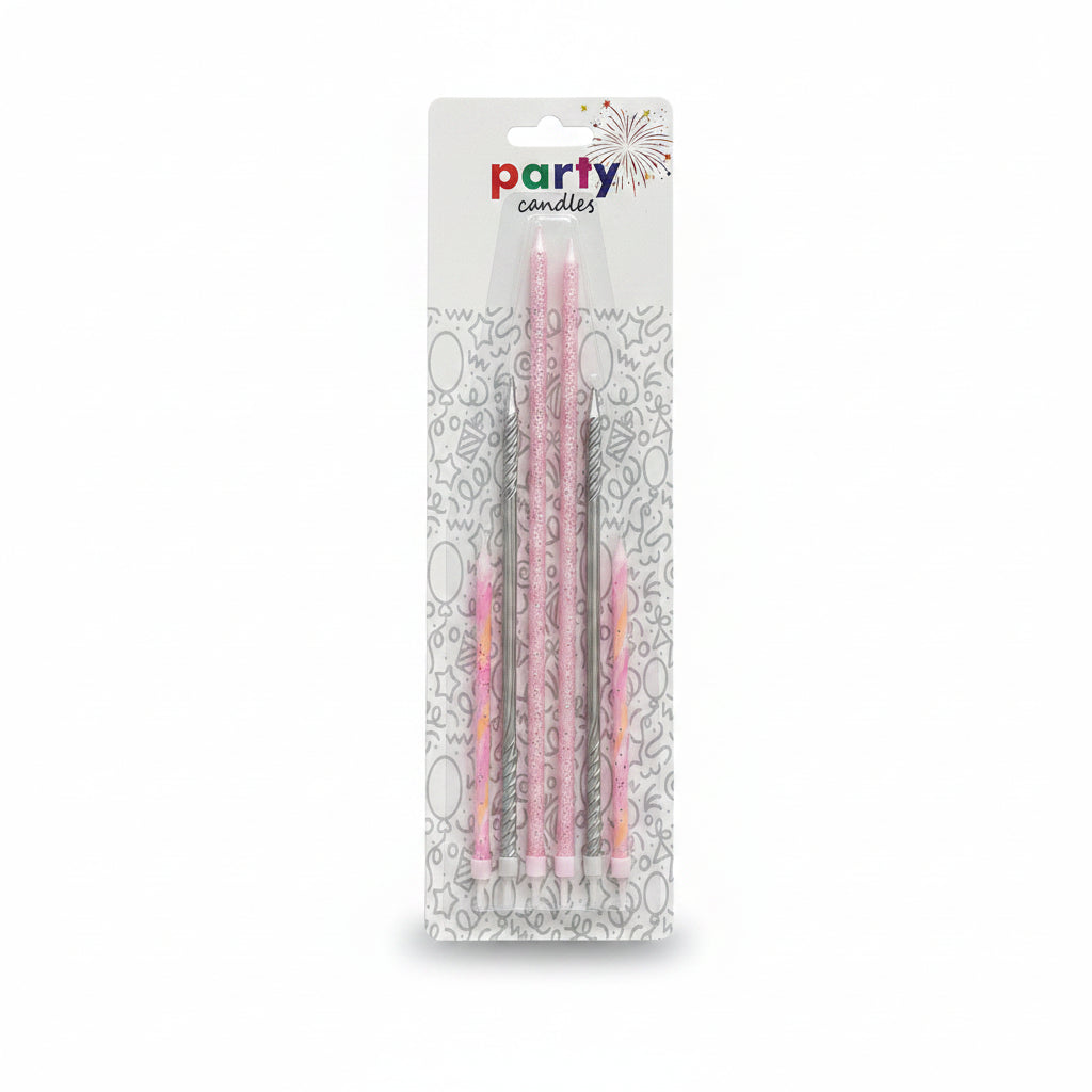 Spiral Party Candles, 6 Pieces