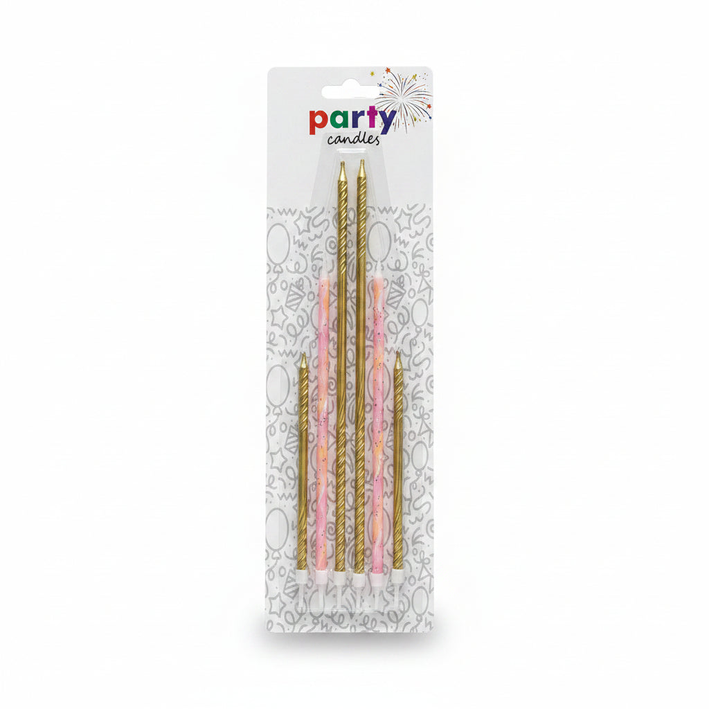 Spiral Party Candles, 6 Pieces