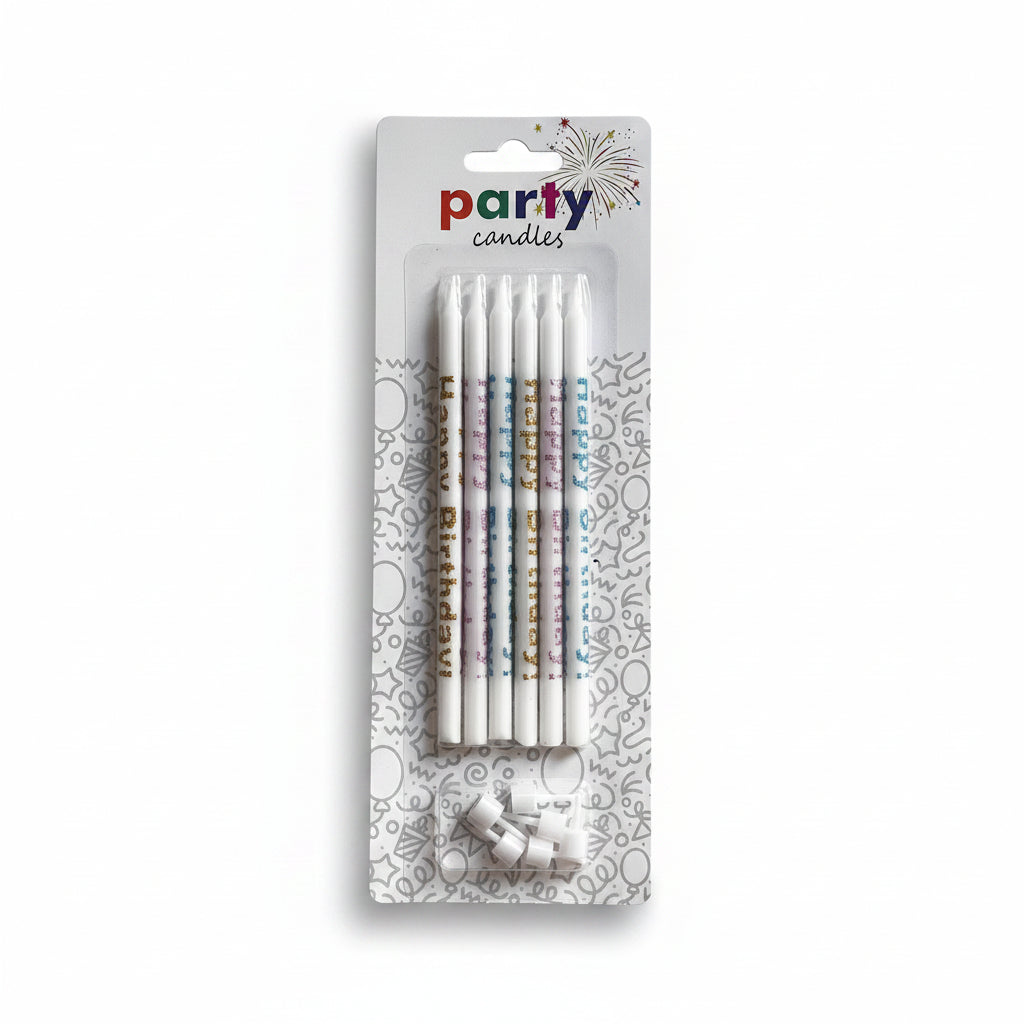 Happy Birthday Candles, 6 Pieces