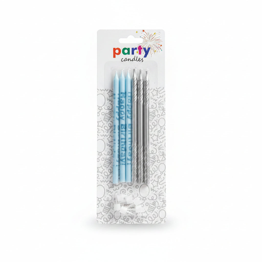 Happy Birthday Candles, 6 Pieces
