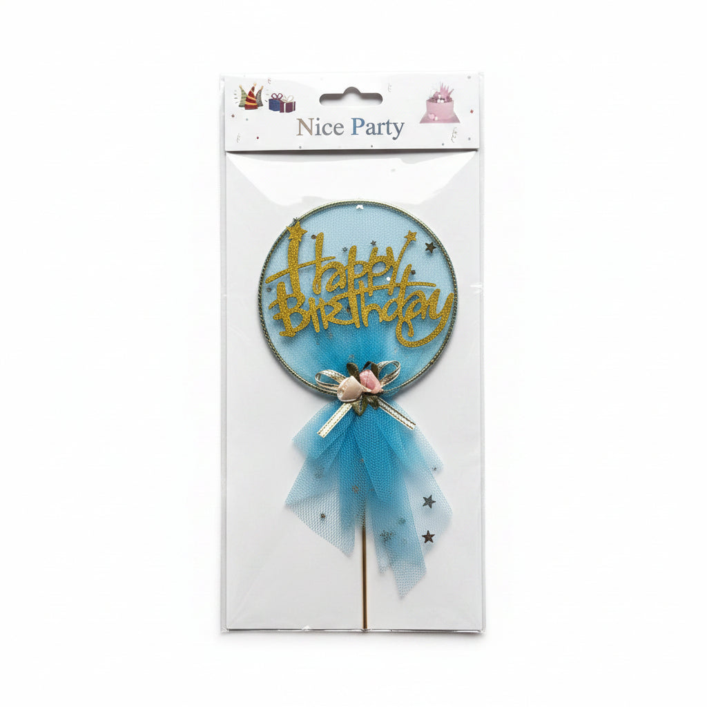 Happy Birthday Party Net Cake Topper