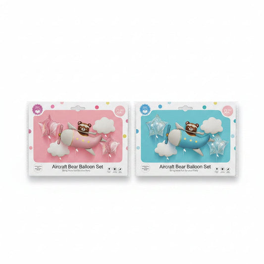 Aircraft Bear 5 Pcs Foil Balloon Set