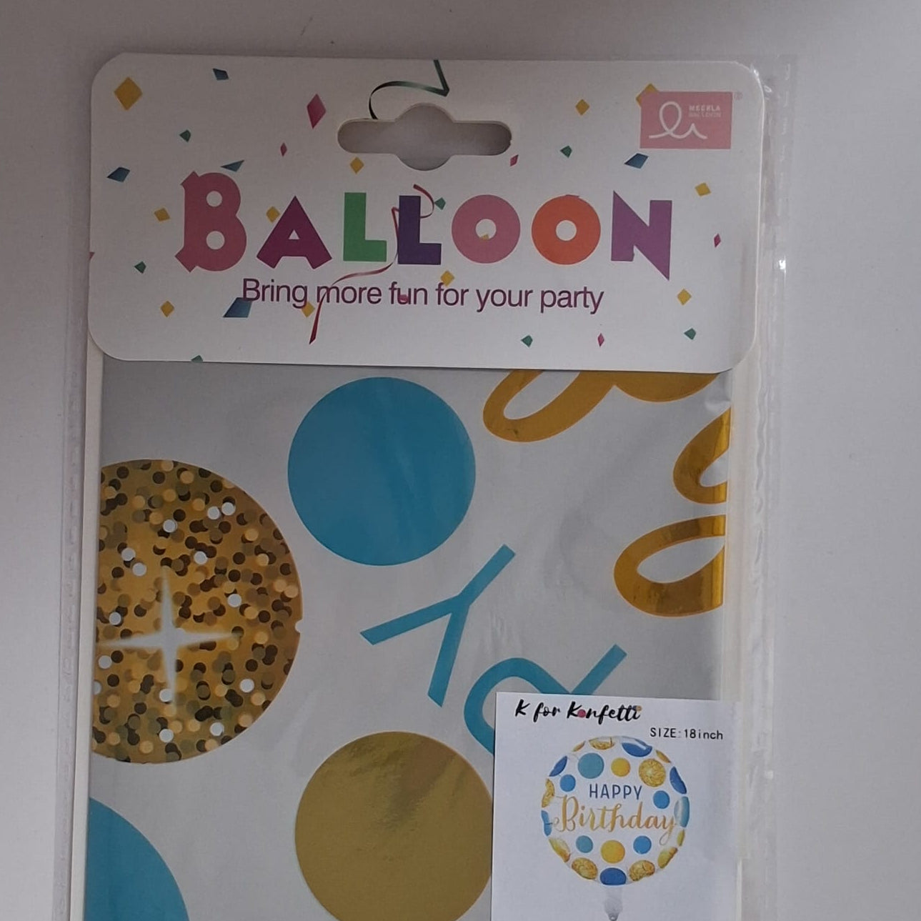 Happy Birthday Blue & Gold 18" Foil Balloon