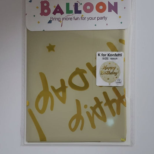 Happy Birthday Gold 18" Foil Balloon