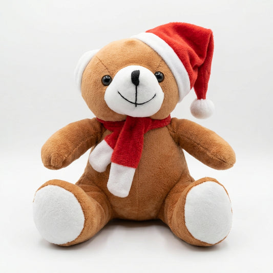 Christmas Teddy Bear with Santa Hat and Scarf 20cm
