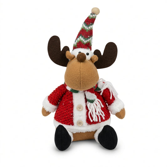 Reindeer in Santa Suit Christmas Decoration 40cm