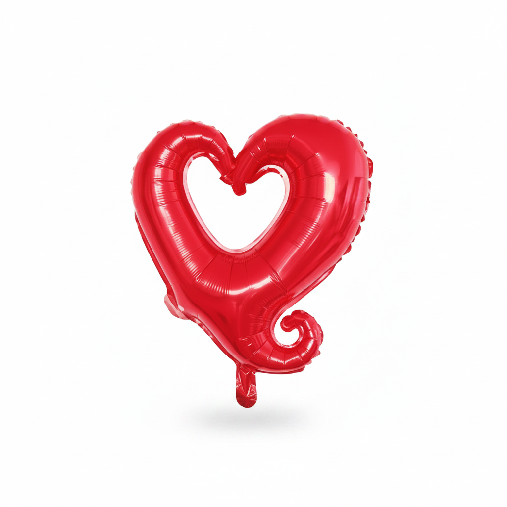 Red Heart Foil Balloon - Studio