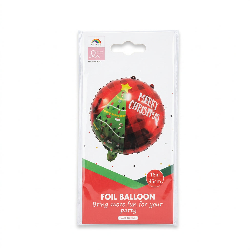 Merry Christmas tree round foil balloon 18 inch