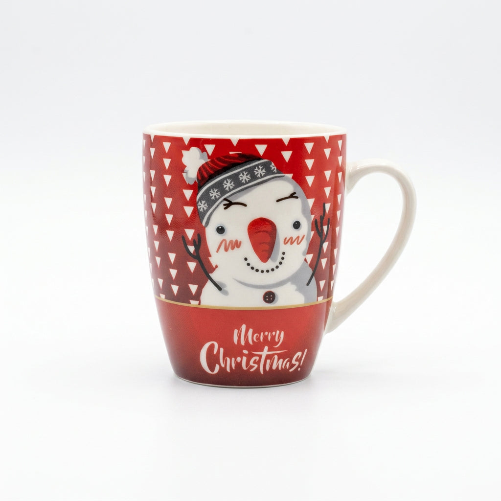 Red snowman Merry Christmas mug