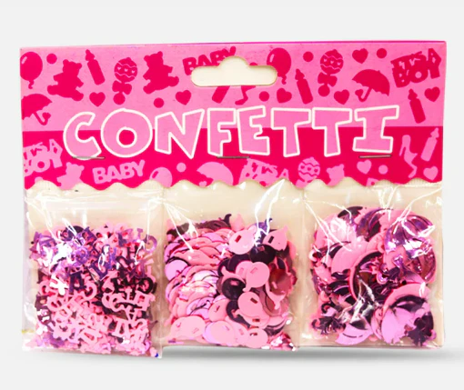 Baby Shower Metallic Foil Confetti Paper its a Girl