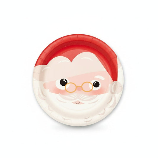 Santa White 18 Pieces Paper Set Plates & Cups