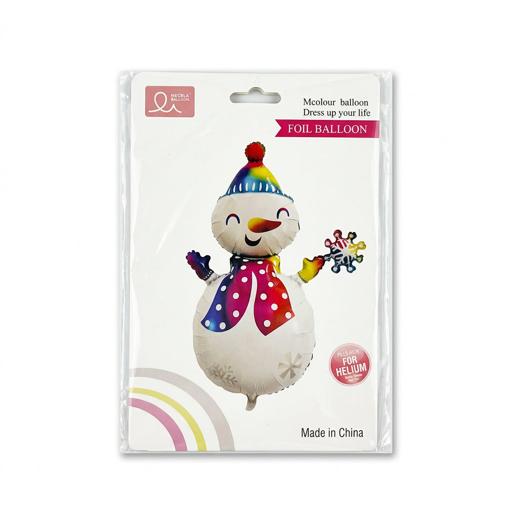 Smiling snowman foil balloon 87x130cm